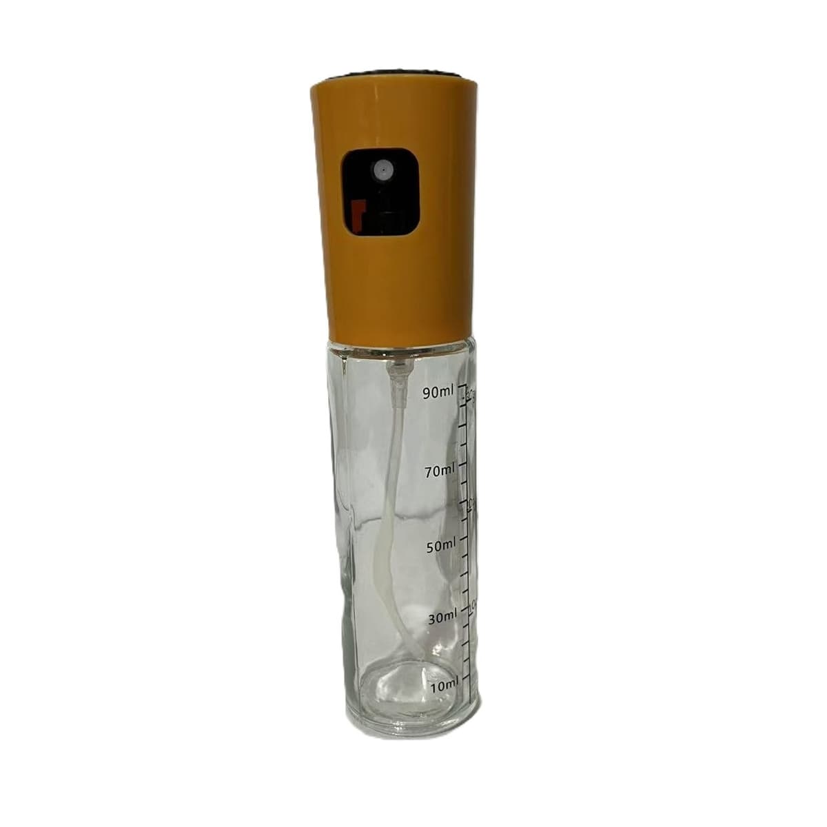 Pulverizator Ulei, Otet, Flippy, din Sticla, 100 ml, Reincarcabil, 18.3 x 4.3 cm, Masura 90 ml, Capac Mat, Galben