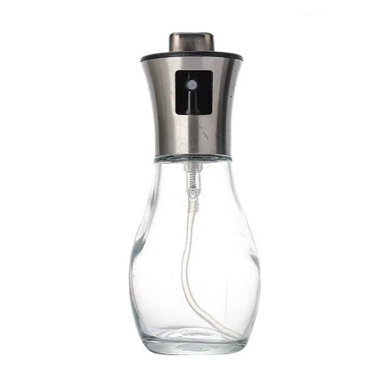 Sticla de ulei cu Pulverizator, Flippy, Sticla pentru Lichide de Bucatarie, Otet, Sos, 16.7 x 5.2 cm, Volum 200 ml, Gri