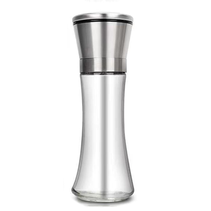Rasnita Manuala pentru boabe, Flippy, Rasnita pentru Piper Sare Cafea, din Sticla cu Otel inoxidabil, 19.2 x 6.4 cm, volum