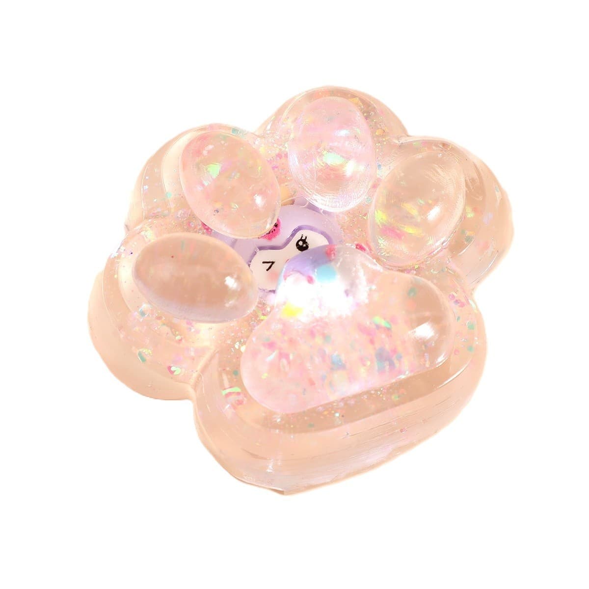 Jucarie Antistres Squishy, Flippy, cu Revenire Lenta, Labuta de Pisica Pufoasa, 7.5 cm, Ambalaj Transparent, Model Pinch Family, Multicolor