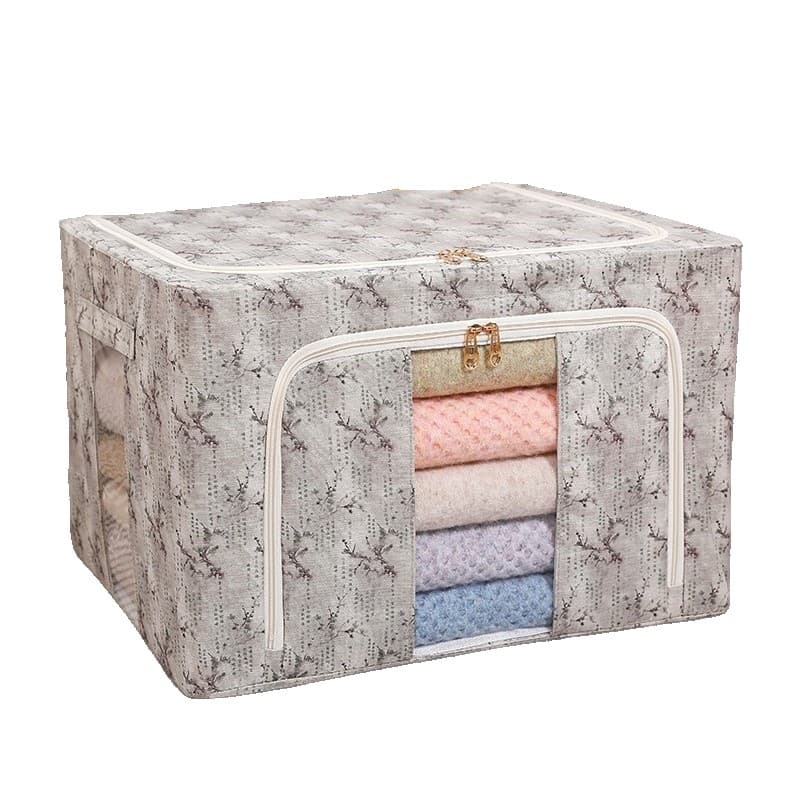 Cutie Depozitare, Flippy, 66L, din Material Textil, 50 x 40 x 33 cm, pentru Haine si Lenjerii, Model Flori de Primavara