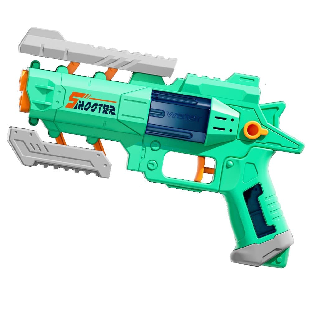 Pistol Manual cu Apa, Flippy, Jucarie Pistol cu Apa Sigur Pentru Copii, Design Nou S-Shooter Atractiv, 23 x 14.5 cm, Verde