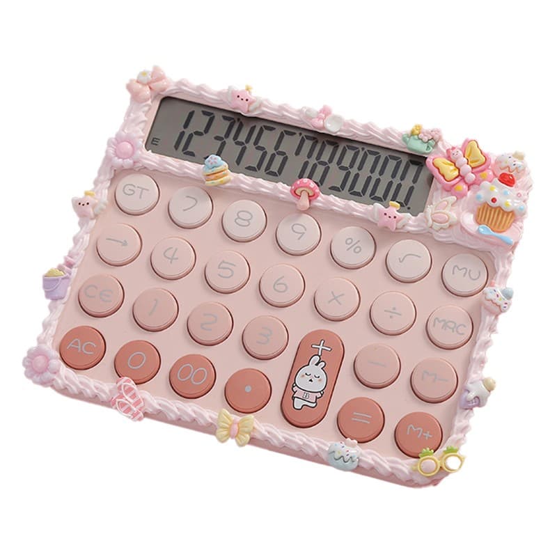 Calculator Electronic pentru Fete, Flippy, Calculator Dragut pentru Scoala Primara, Ecran mare 12 digits si Tastatura