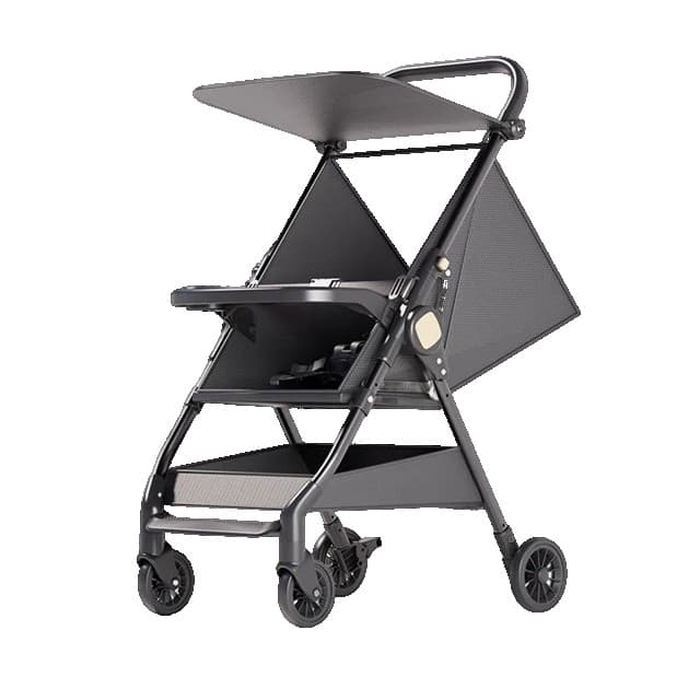 Carut Pliabil, Flippy, Usor, Compatibil cu Avionul, de Plimbat/Dormit, Parasolar, Cutie Depozitare, Tabla de Masa, 93 x 70 x
