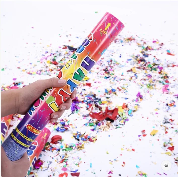 Tub de Confetti, Flippy, Clasic, 80x5 cm, Confetii Asortate din Plastic, Eliberare prin Rasucire, Multicolor