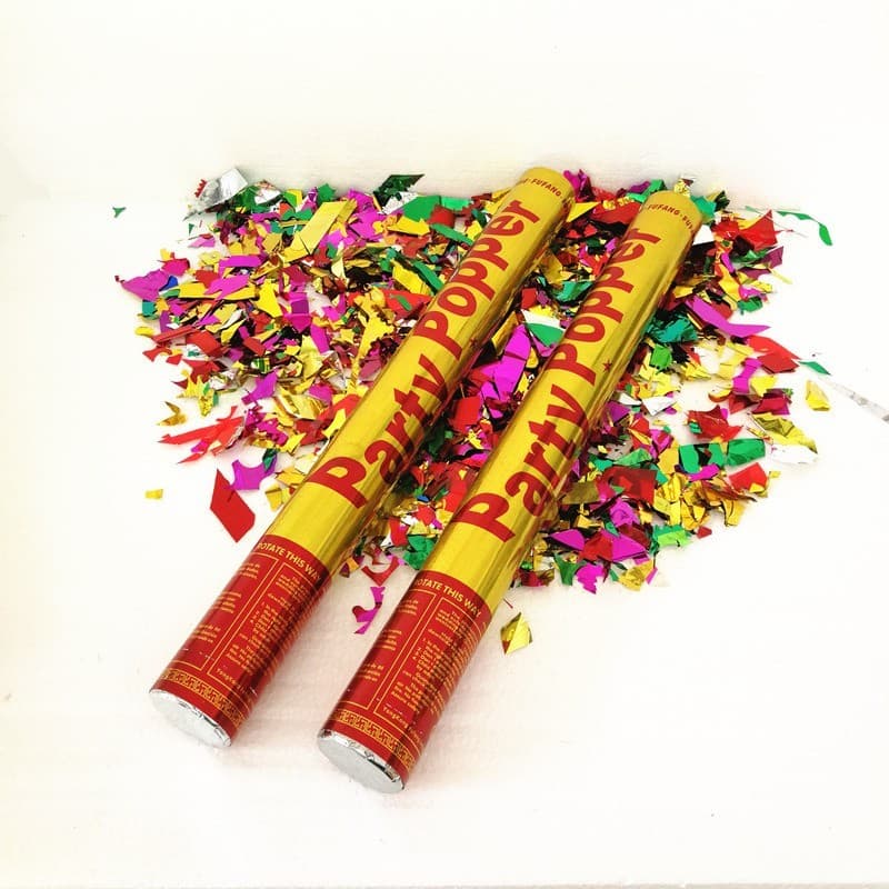 Tub de Confetti, Flippy, Party Popper, 40x5 cm, Confetii Asortate din Aluminiu, Multicolor