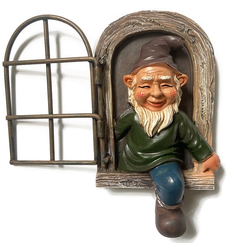 Decoratiune pentru Gradina, Flippy, Model Elf pentru Pom, Statuie pentru Gradina din Rasina, Decor pentru Gradina, Elf, 14.5