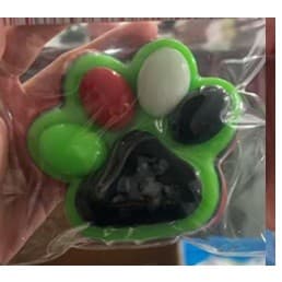 Jucarie Antistres Squishy, Flippy, cu Revenire Lenta, Labuta de Pisica Pufoasa, 8.5 x 7.5 cm, Ambalaj Transparent, Verde Negru