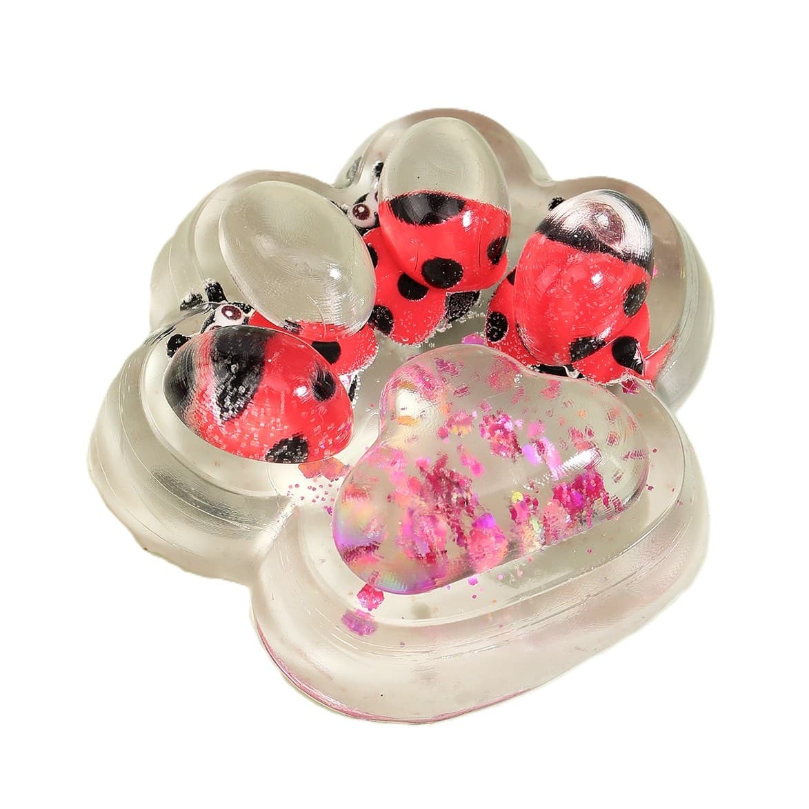 Jucarie Antistres Squishy, Flippy, cu Revenire Lenta, Squeeze Pinch Family, Model Cat Paw, 6.5 x 7 cm, din Tpr, 4-6 Ani