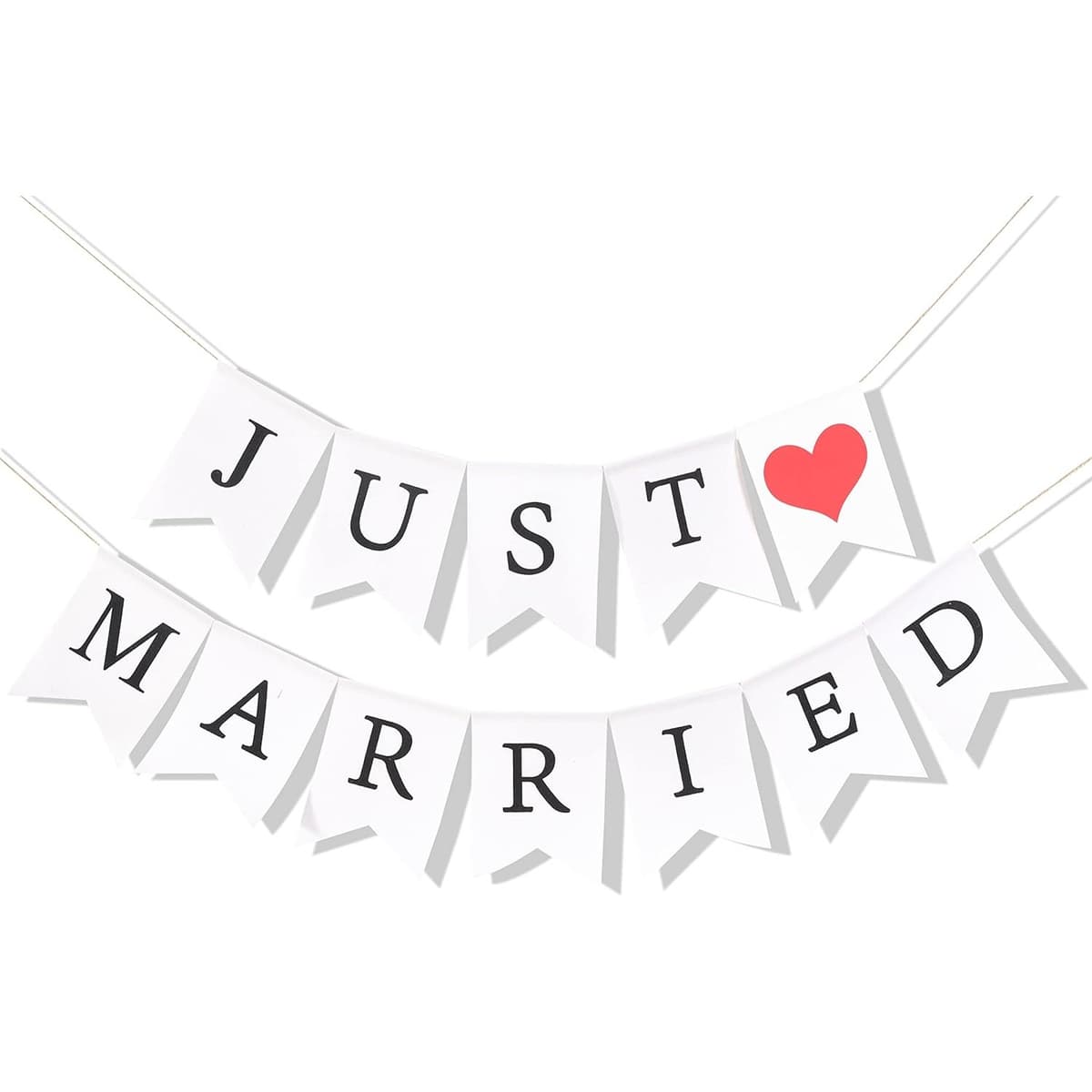 Banner Decorativ, Flippy, Model Just Married, Tematica Nunta, Alb-Negru