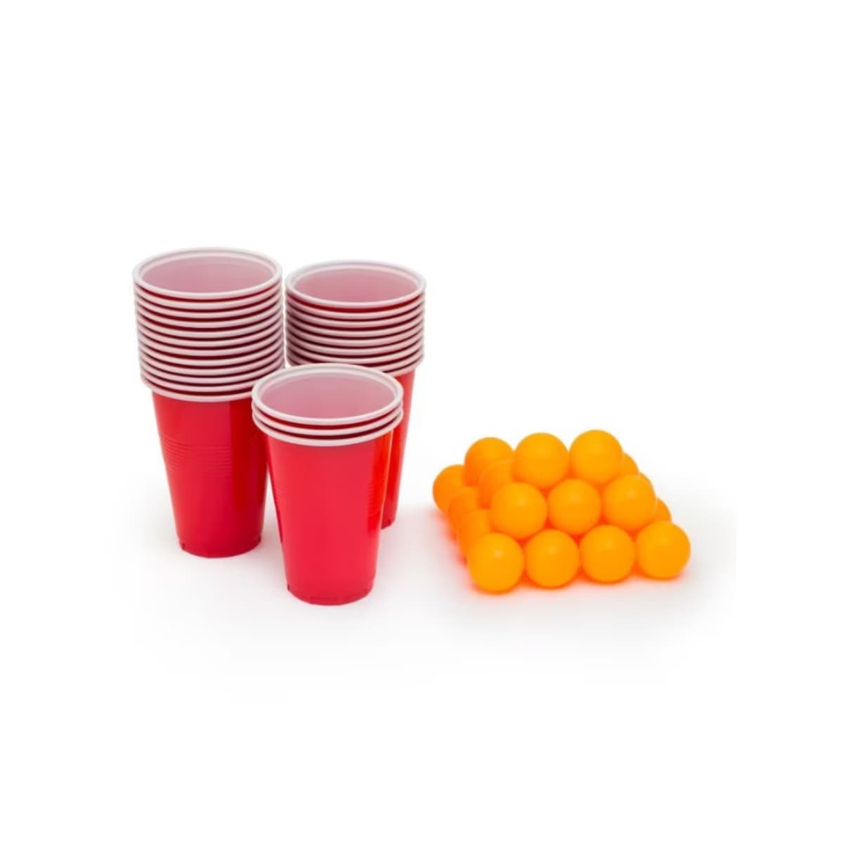 Joc de Baut BEER PONG, Flippy, Set din 12 Mingi de Tenis si 12 Pahare Reutilizabile, Joc Interactiv pentu Adulti, Albastru