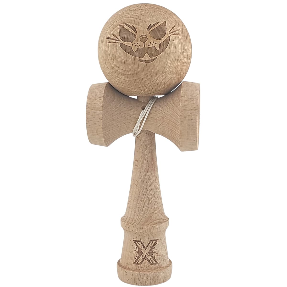 Kendama X Originala, Profesionala, Flippy, din Lemn, 18 cm, Special, Crazy Cat, Lemn