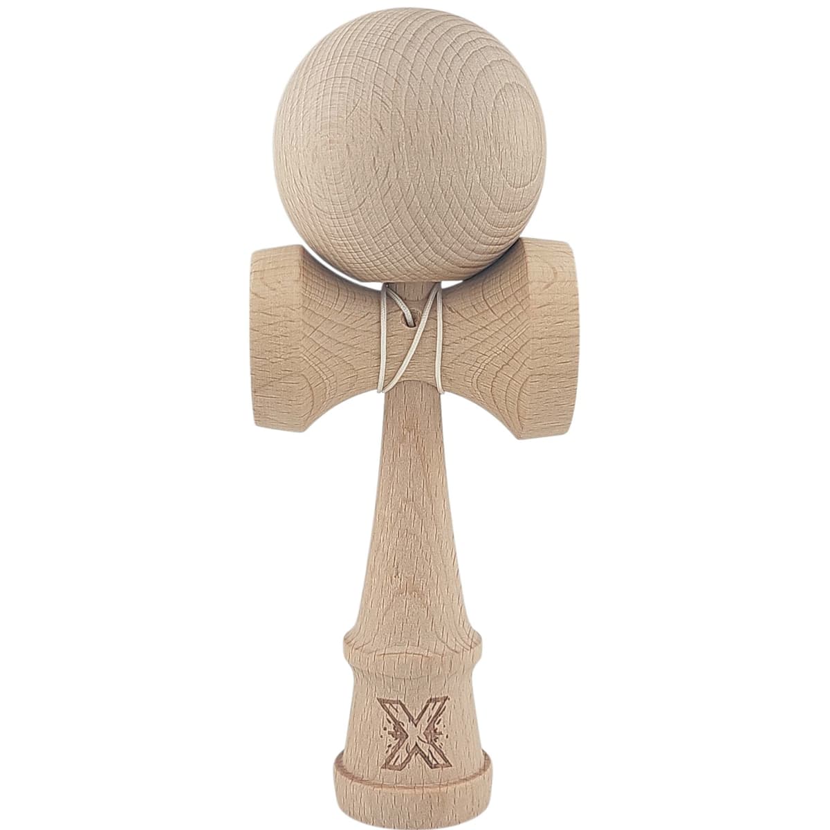 Kendama X Originală, Profesională, Flippy, din Lemn, 18 cm, Model Simplu, Natur