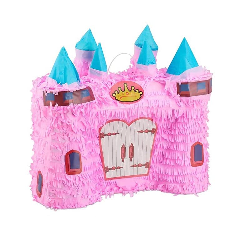 Pinata Castel Printesa pentru Petrecere, Flippy, din Hartie Creponata si Carton, Pinata pentru Petreceri, 40 x 37 x 15 cm