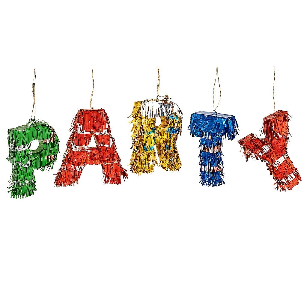 Pinata Mini PARTY, Flippy, Accesoriu pentru Petrecere Set 5 Bucati din Hartie Creponata si Carton, Pinata pentru Petreceri