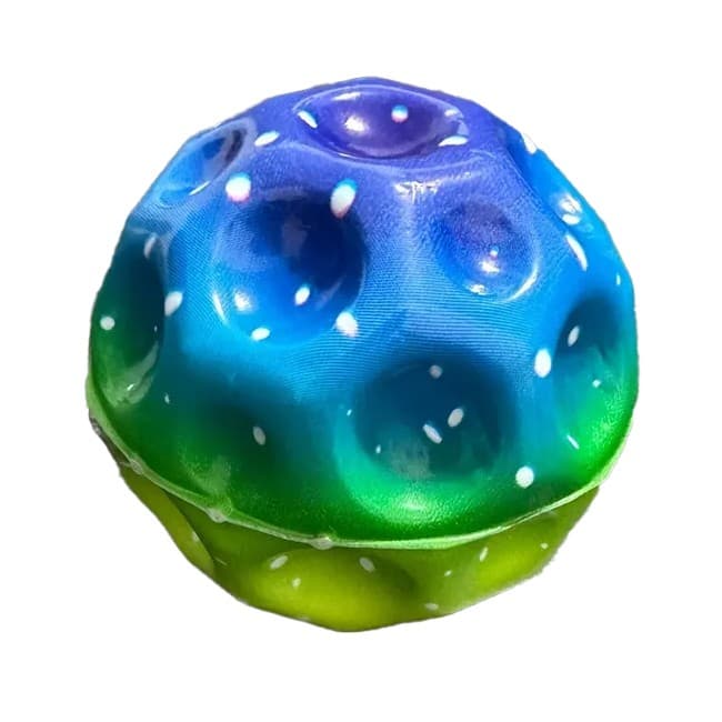 Minge Saltareata Hiperelastica, Flippy, Space Moon Ball foarte Elastica, Antistress pentru Copii, Diametru 66 mm, Multicolor Verde