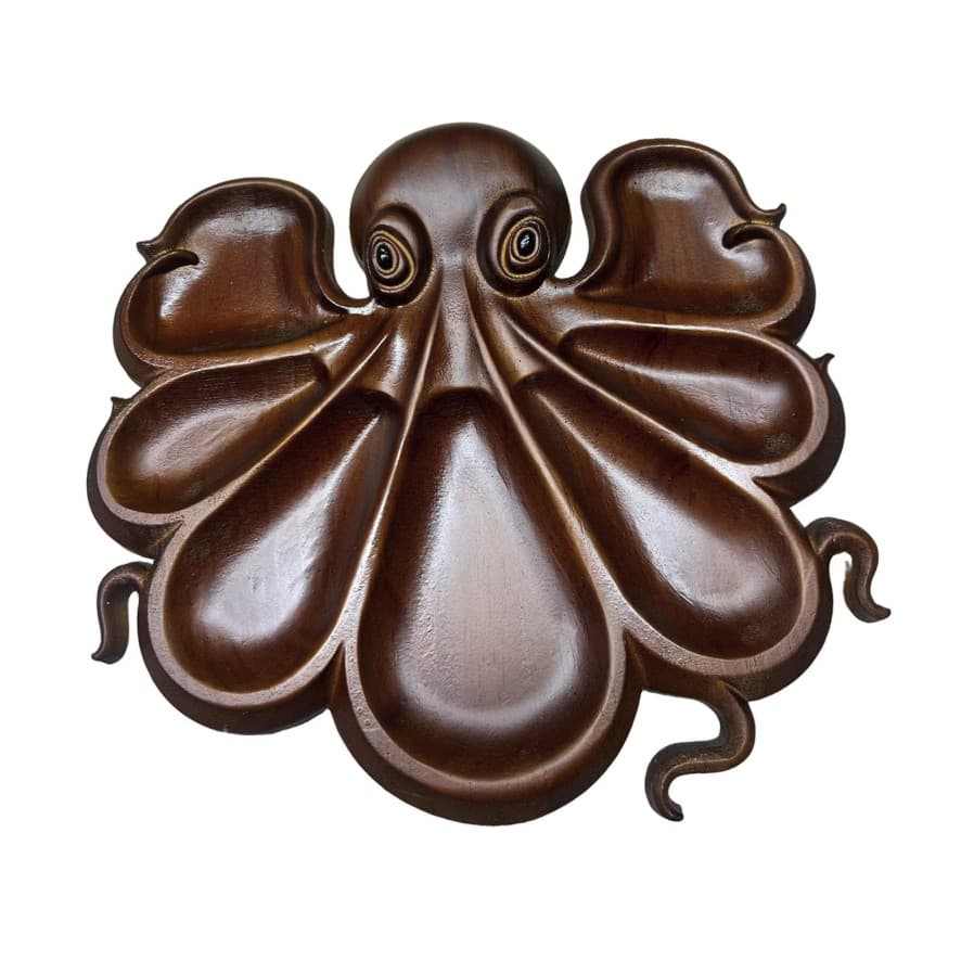 Platou pentru Servire, Flippy, in Forma de Caracatita, 8 Compartimente pentru Mezeluri Branzeturi Snacksuri, Design