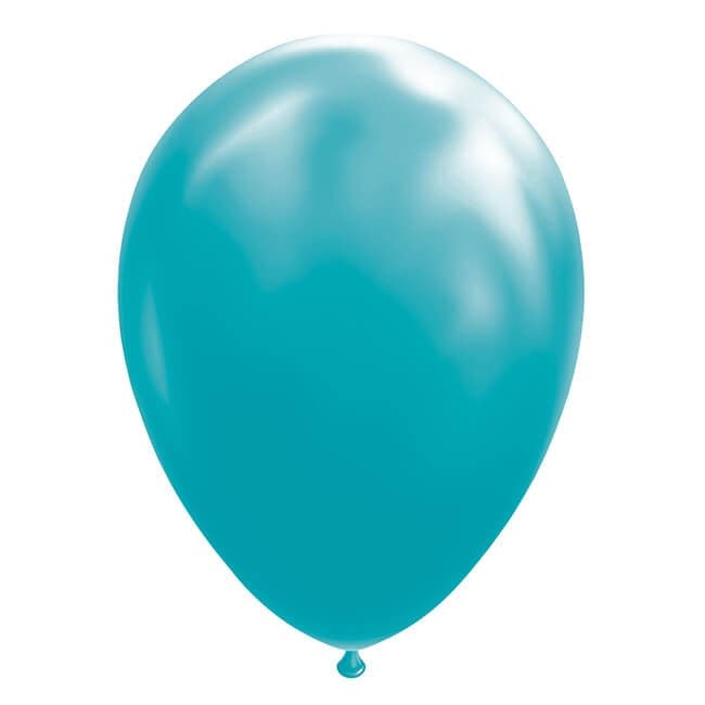 Set 12 Baloane, Flippy, din Latex Standard, 25 cm, Turcoaz
