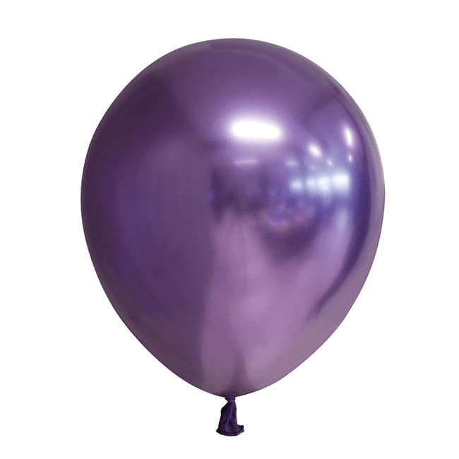 Set 12 Baloane, Flippy, din Latex Chrome, 25 cm, Mov
