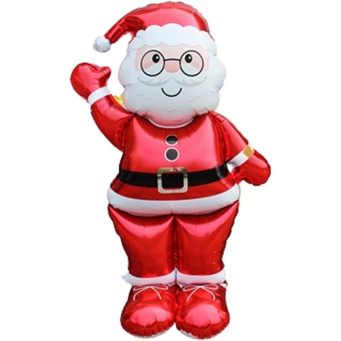 Balon Mos Craciun, Flippy, din Folie de Aluminiu, 90 x 155 cm, Rosu