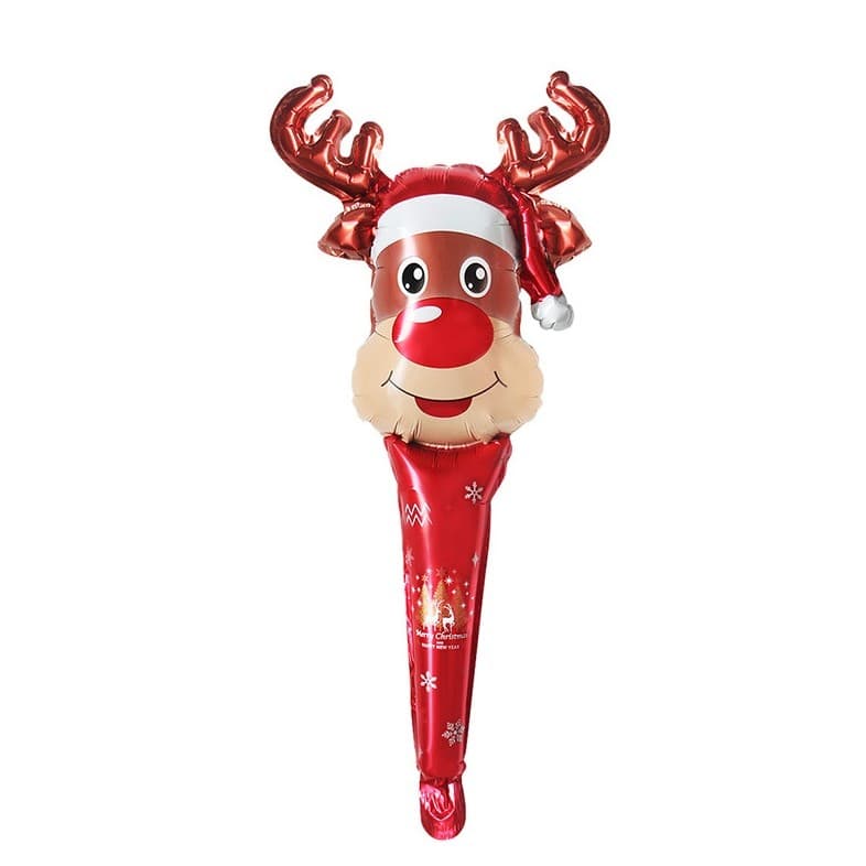 Balon Ren, Flippy, din Folie de Aluminiu, de Mana, Tema Craciun, 29 x 62 cm, Maro