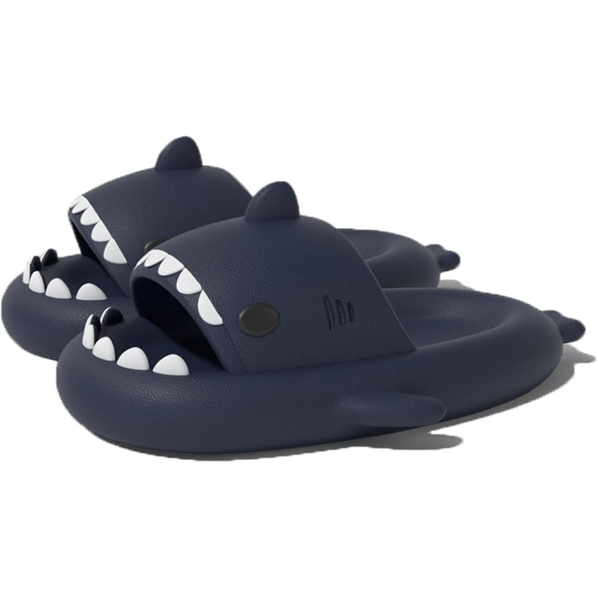 Papuci Tip Rechin, Flippy, Unisex, din Spuma EVA, Talpa Groasa Antiderapanta, Rezistenti la Uzura, Marime 38-39, Albastru Inchis