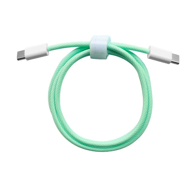 Cablu de Date Universal, Flippy, Incarcare Rapida, Type-C to Type-C Compatibil cu Telefon sau Tableta, Cablu de Incarcare Impletit din Nailon, 1 m, Verde