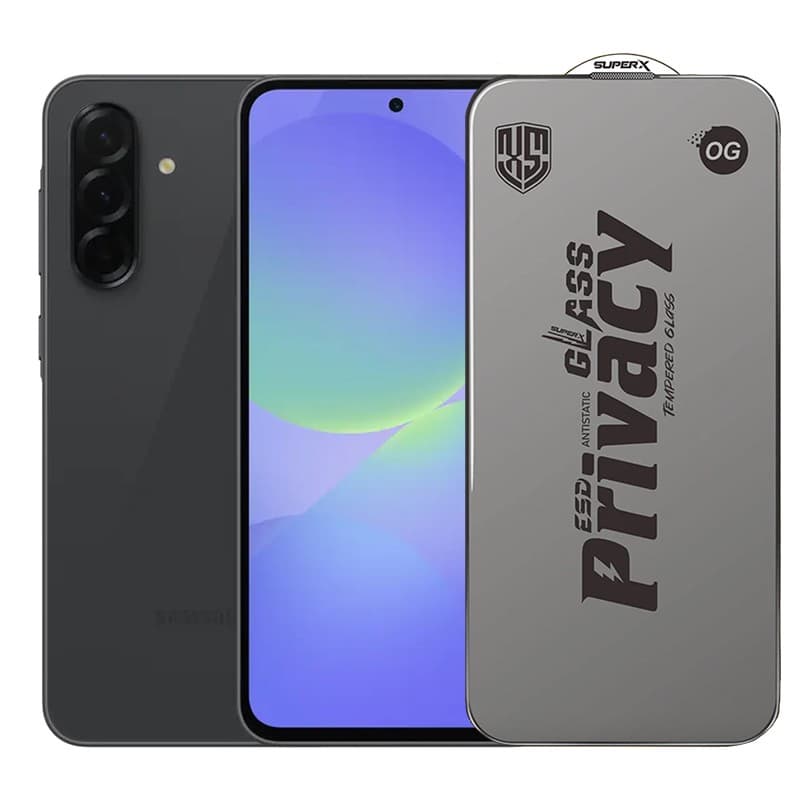 Folie de Protectie pentru Samsung Galaxy A36, Flippy, Sticla Securizata ESD Antistatica, Super-X Privacy OG, Margini Negre