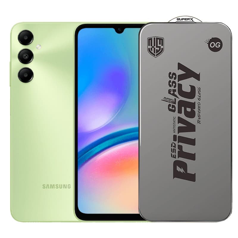 Folie de Protectie pentru Samsung Galaxy A05s, Flippy, Sticla Securizata ESD Antistatica, Super-X Privacy OG, Margini Negre