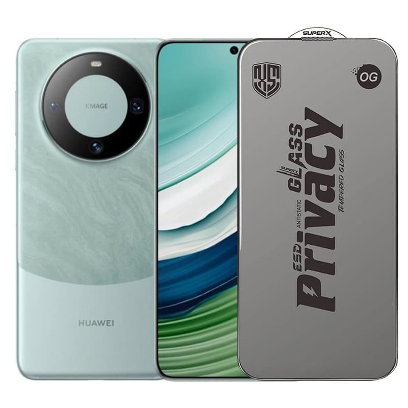Folie de Protectie pentru Huawei Mate 60, Flippy, Sticla Securizata ESD Antistatica, Super-X Privacy OG, Margini Negre, 0.30