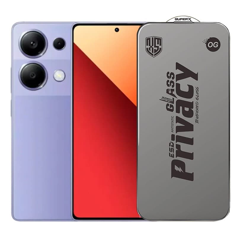 Folie de Protectie pentru Xiaomi Redmi Note 13 Pro, Flippy, Sticla Securizata ESD Antistatica, Super-X Privacy OG, Margini