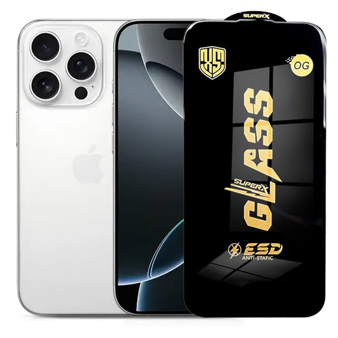 Folie de Sticla pentru Apple iPhone 16 Pro Max, Flippy, Sticla Securizata ESD Antistatica, Super-X OG, cu Margini Negre