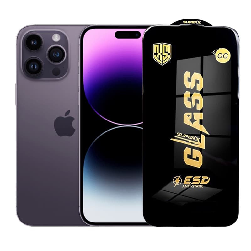 Folie de Protectie pentru iPhone 14 Pro Max, Flippy, Sticla Securizata ESD, Margini Negre, Rezistenta la Zgirieturi