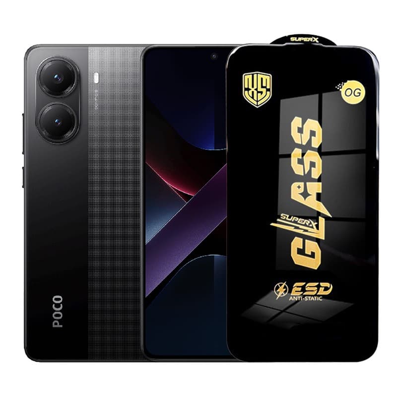 Folie de Protectie pentru Xiaomi Poco X7 Pro, Flippy, Sticla Securizata ESD, Margini Negre, Rezistenta la Zgirieturi