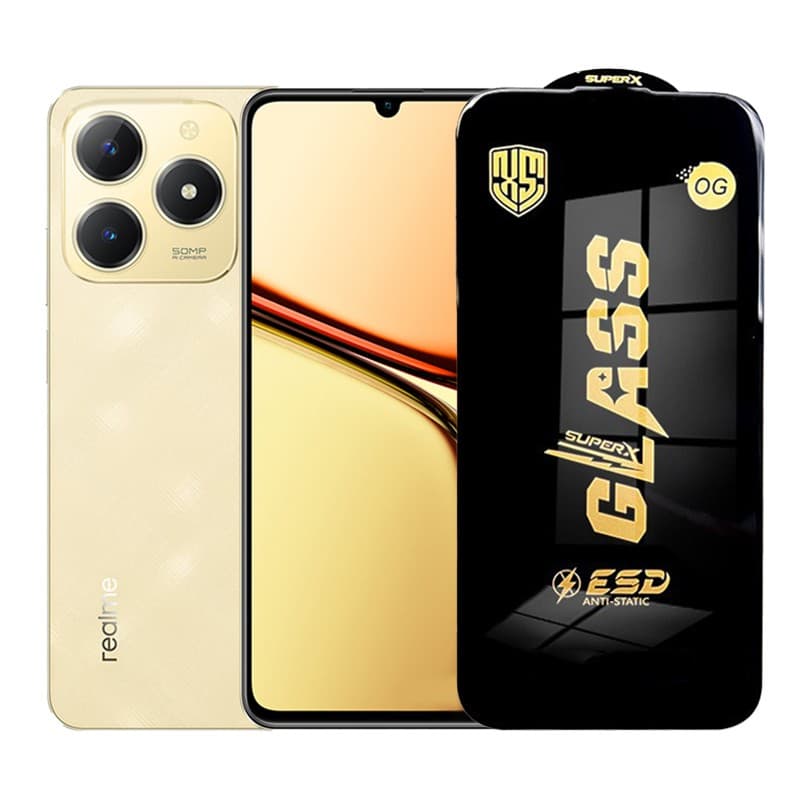 Folie de Protectie pentru Realme C61, Flippy, Sticla Securizata ESD, Margini Negre, Rezistenta la Zgirieturi, Antistatica