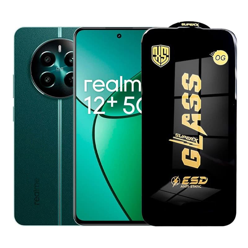 Folie de Protectie pentru Realme 12+, Flippy, Sticla Securizata ESD, Margini Negre, Rezistenta la Zgirieturi, Antistatica