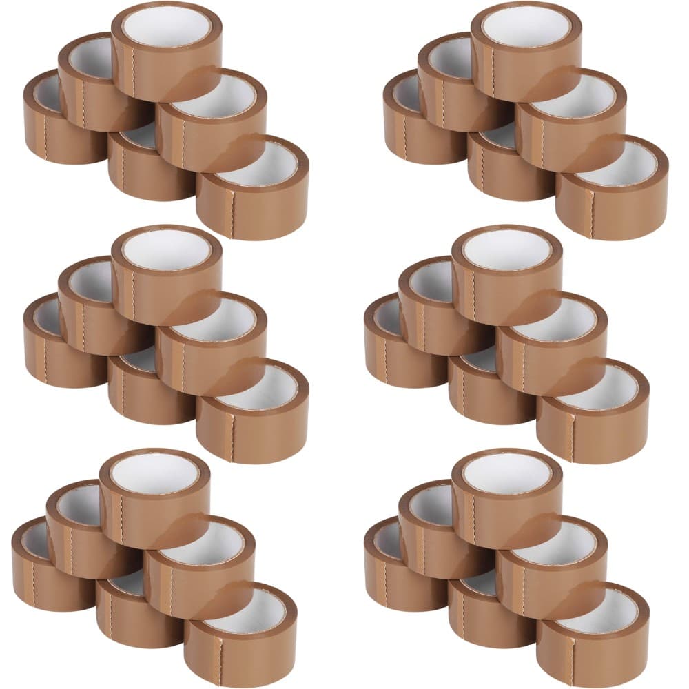 Set 36 Role Banda Adeziva, Low Noise, 5cm x 66 m, Ambalare Colete/Pachete, Maro