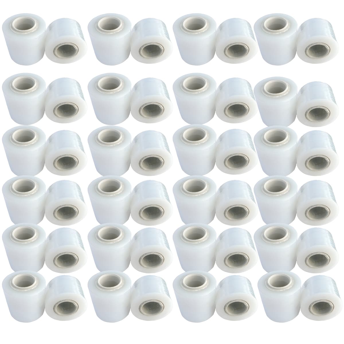 Set 48 Mini Role Folie Stretch Manual, 12.5 cm, 0.38 kg, pentru Ambalat si Impachetat, Transparent