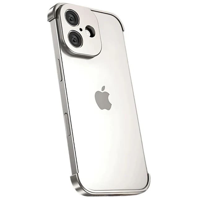 Carcasa de Telefon, Flippy, Compatibila Apple iPhone 17, Fara Rama, doar Colturi si Camera, din Metal, Grosime 0.1 mm, Gri Titanium