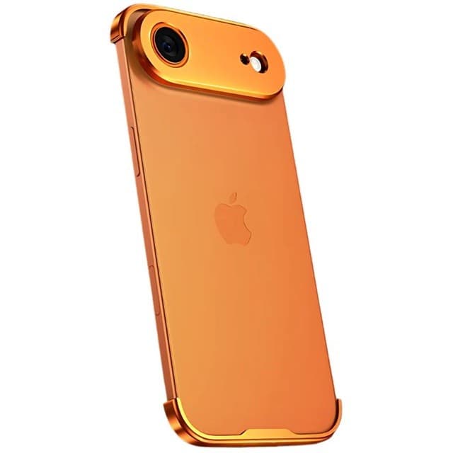 Carcasa de Telefon, Flippy, Compatibila Apple iPhone 17 Air, Fara Rama, doar Colturi si Camera, din Metal, Grosime 0.1 mm, Portocaliu
