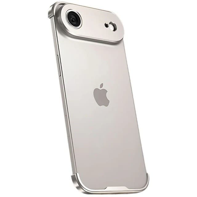 Carcasa de Telefon, Flippy, Compatibila Apple iPhone 17 Air, Fara Rama, doar Colturi si Camera, din Metal, Grosime 0.1 mm, Gri Titanium