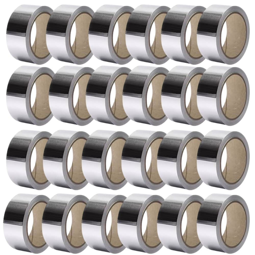 Set 24 Role Banda Adeziva de Aluminiu, Rezistenta UV, Aderenta, Izolare, Protectie, 50mmx50m, Argintiu