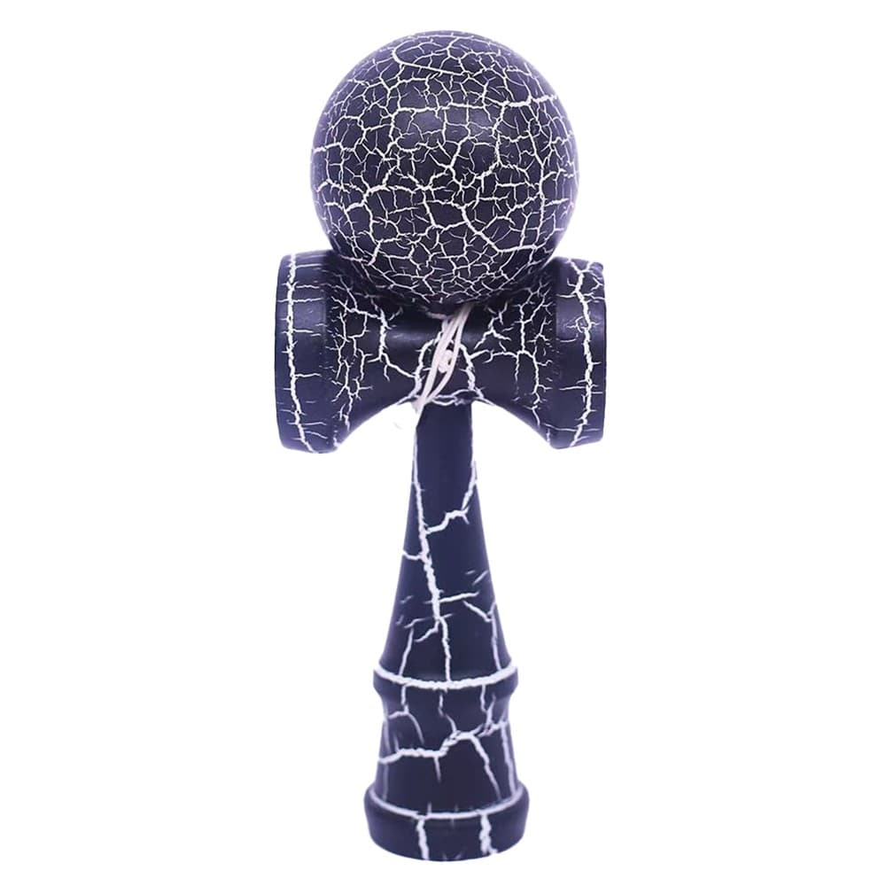 Kendama X Originala, Profesionala, Flippy, Kendama Cracked, din Lemn – 18 cm, Crack Albastru inchis/Gri