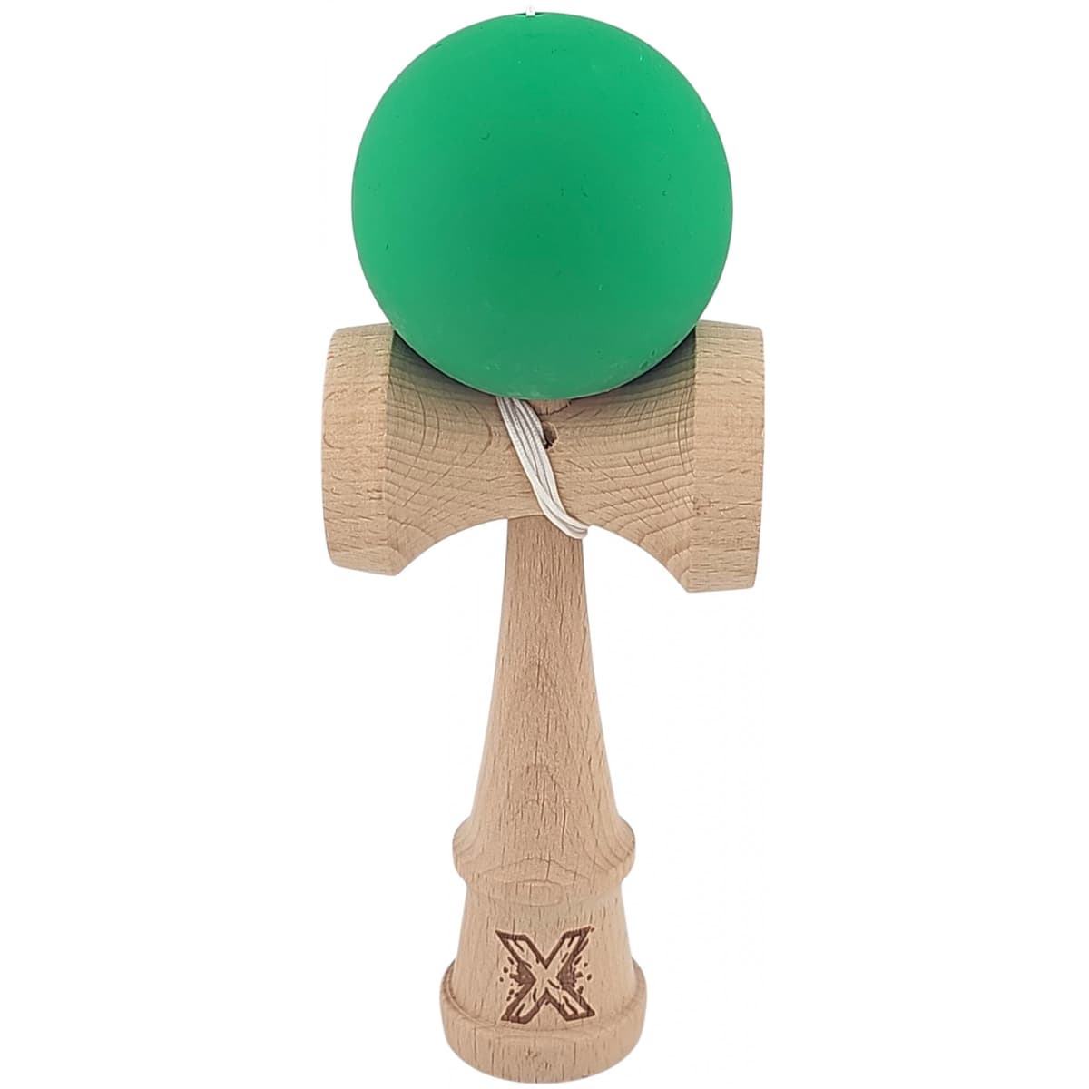 Kendama X Originala, Profesionala, Flippy, din lemn, Rubber Grip, 18 cm, Verde