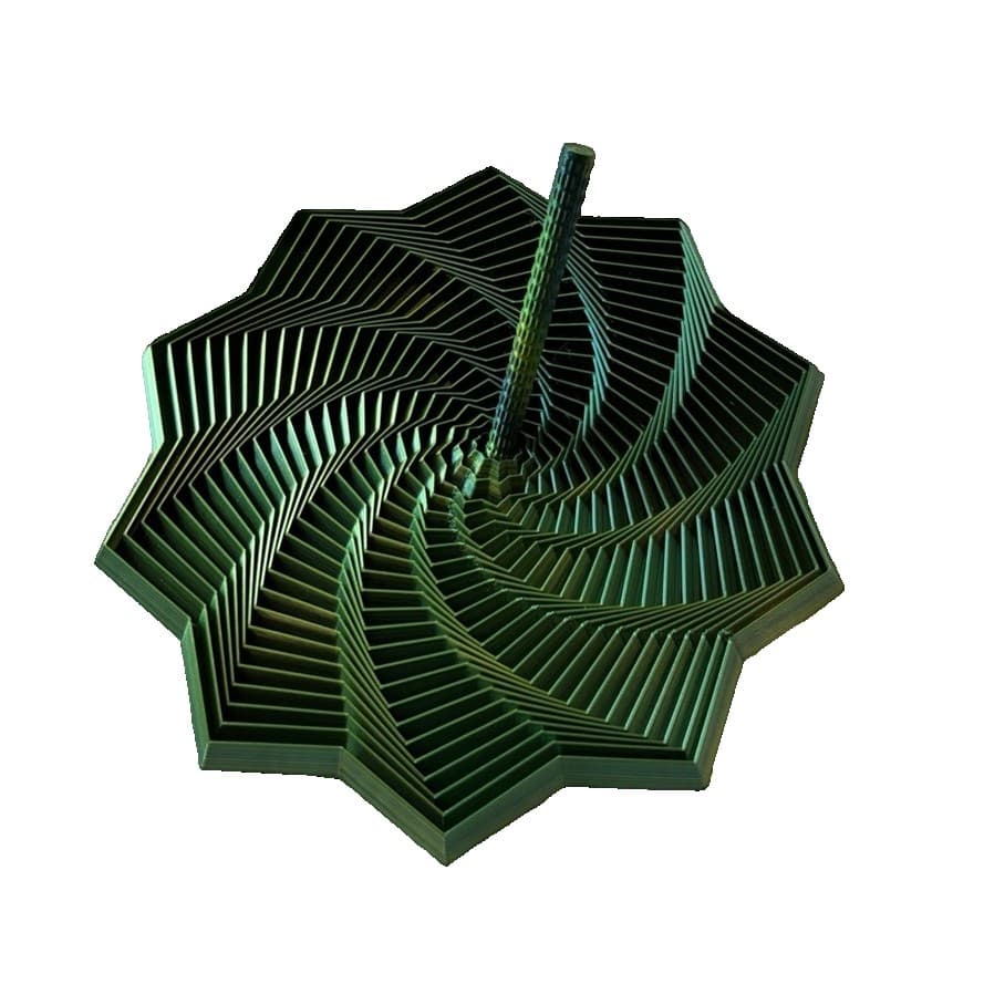 Jucarie Decompresie, Flippy, Model Stea 3D, DuoChrome, Maner Spirala, Turn Magic Geometric, Multiple Forme, Anti-stress, 8.6 cm, Negru/Verde