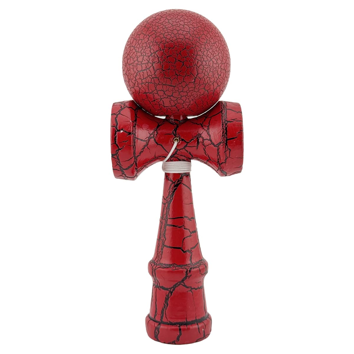 Kendama X Originala, Profesionala, Flippy, Kendama Cracked, din Lemn, 18 cm, Rosu/Negru