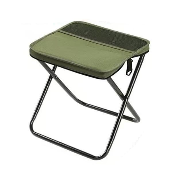 Scaun Taburet Pliabil pentru Camping, Flippy, pentru Adulti, Scaun Portabil, Pescuit, din Panza Oxford si Cadru Metalic, Mic 26 x 24 x 24 cm, Verde
