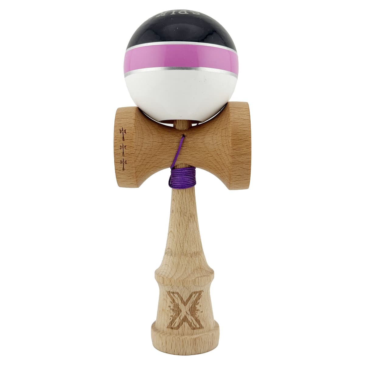 Kendama X ROYAL SPIKE Originala, Profesionala, Flippy, Big Cups V2, Super Sticky cu Cupe Mari, Rulment Metalic, din lemn 18