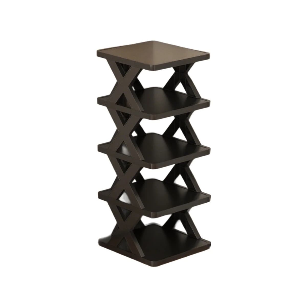Organizator de Pantofi, Flippy, 5 Straturi, din ABS, Suport Modular, 65.5 x 24 x 26 cm, Negru