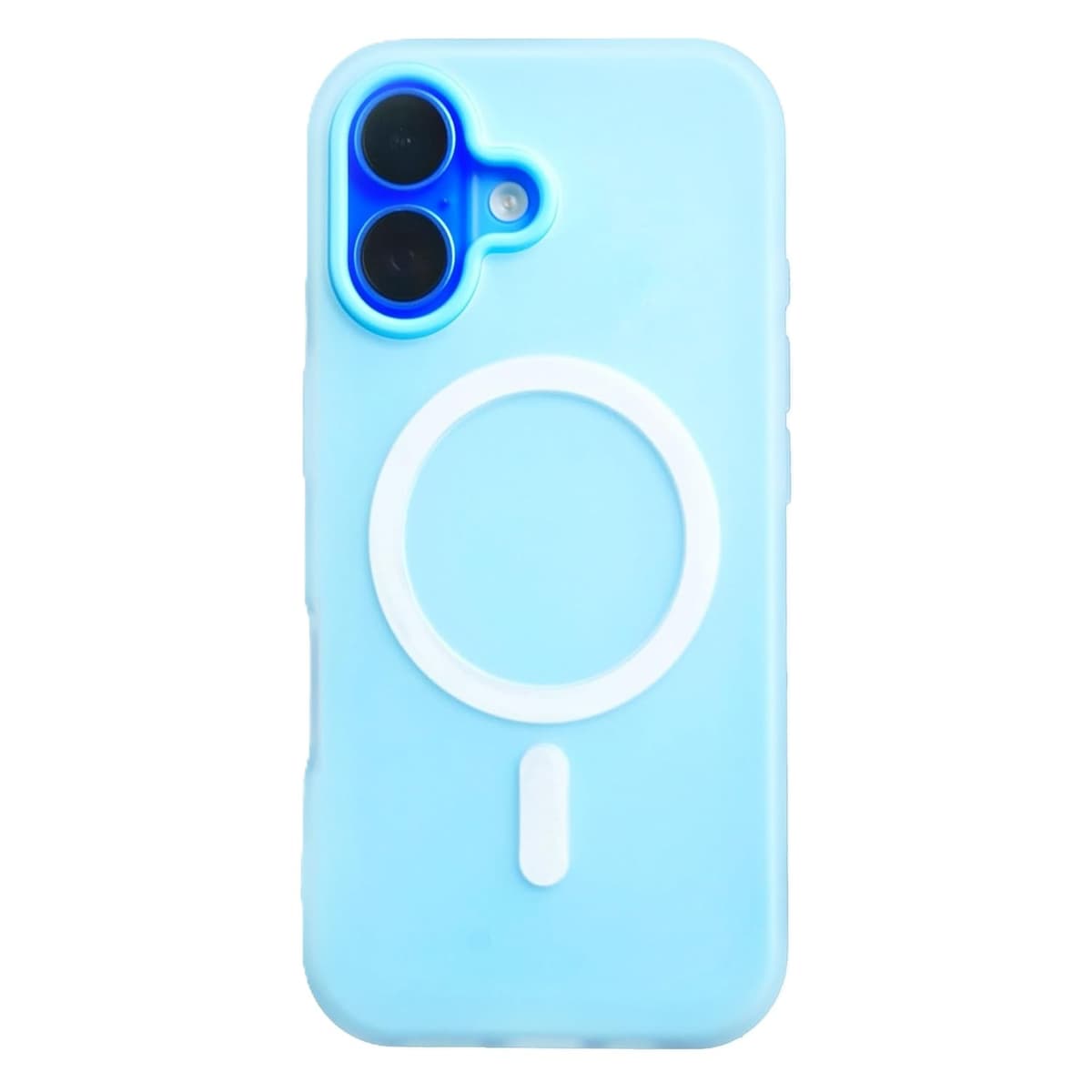 Husa Telefon Jelly Magnetic 2in1, Flippy, Compatibila cu Apple iPhone 17, din PC+TPU, Magsafe, Finisaj Mat, Albastru Deschis